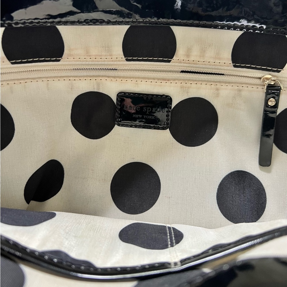 EUC Kate Spade New York Black Patent Leather Tote - Picture 6 of 8